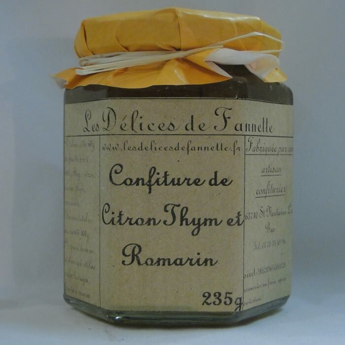 Confiture Citron Thym Les délices de Fannette