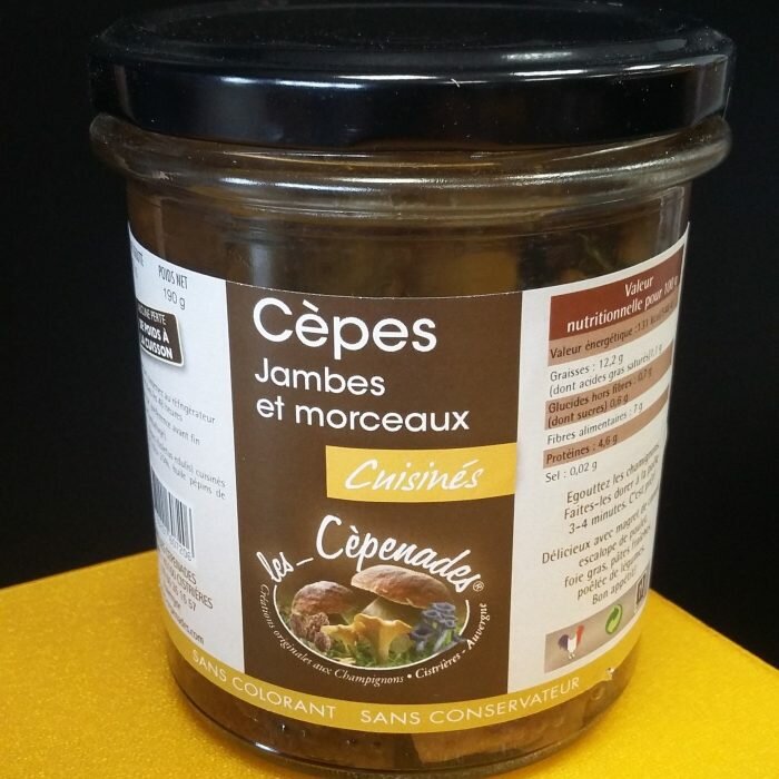Cèpes jambes et morceaux cuisinés Les cèpenades