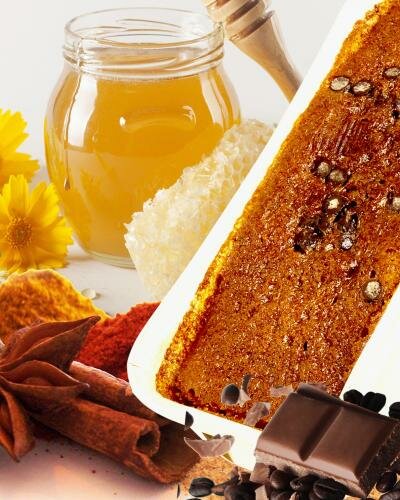 Cake miel morceaux de chocolat